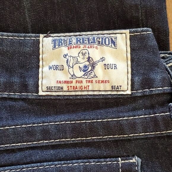 True Religion Women's Sz 29 World Tour Straight Leg Denim Blue Jeans - Picture 5 of 13
